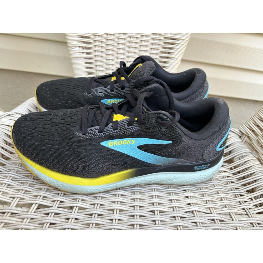 Brooks Ghost 16 Blue Sneakers Running Shoes Mens Sz 9 Pickleball Training Walk